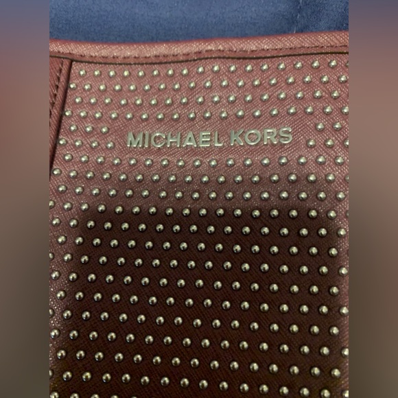 Michael Kors Precious Plum Saffiano Leather Tote Silver Stud Great Condition - Picture 6 of 15